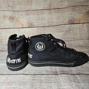 MISFITS IRON FIST Fiend Club Black Canvas High Top Sneakers Crimson Ghost